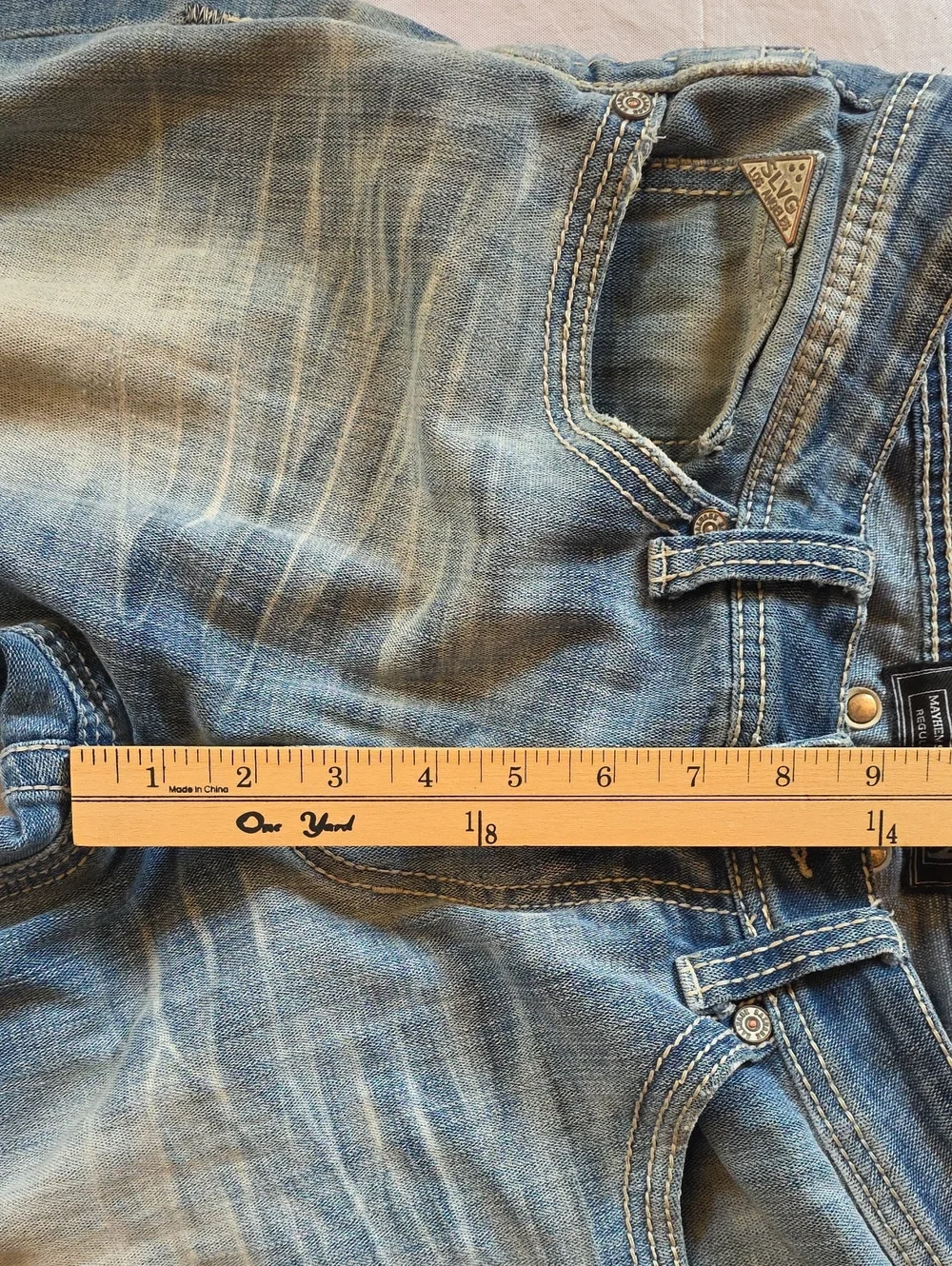 Salvage Supply Co. Men's Mayhem Straight Regular Fit Stretch Jeans 32 Short